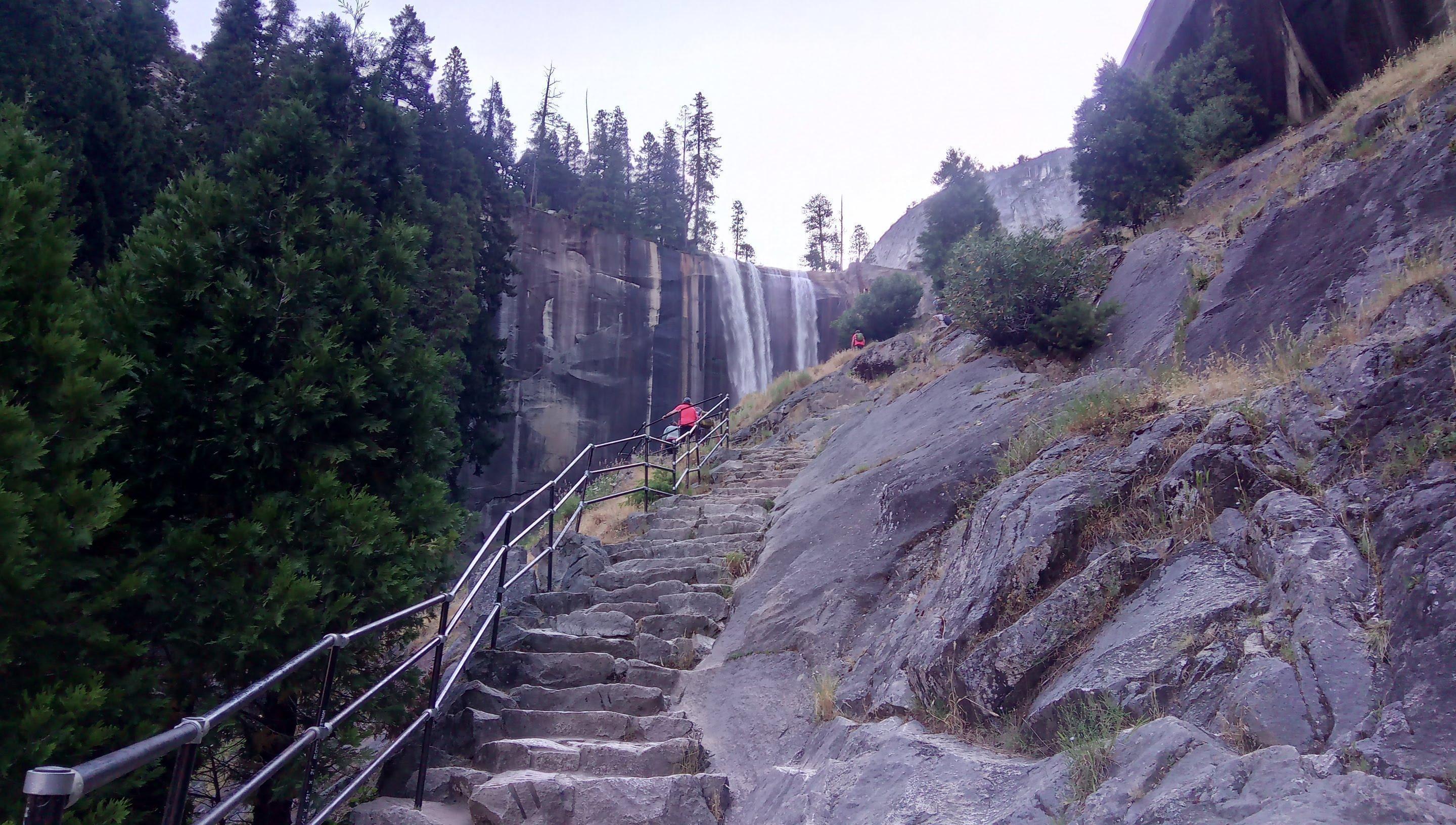 Vernal fall and steps on Mist trail