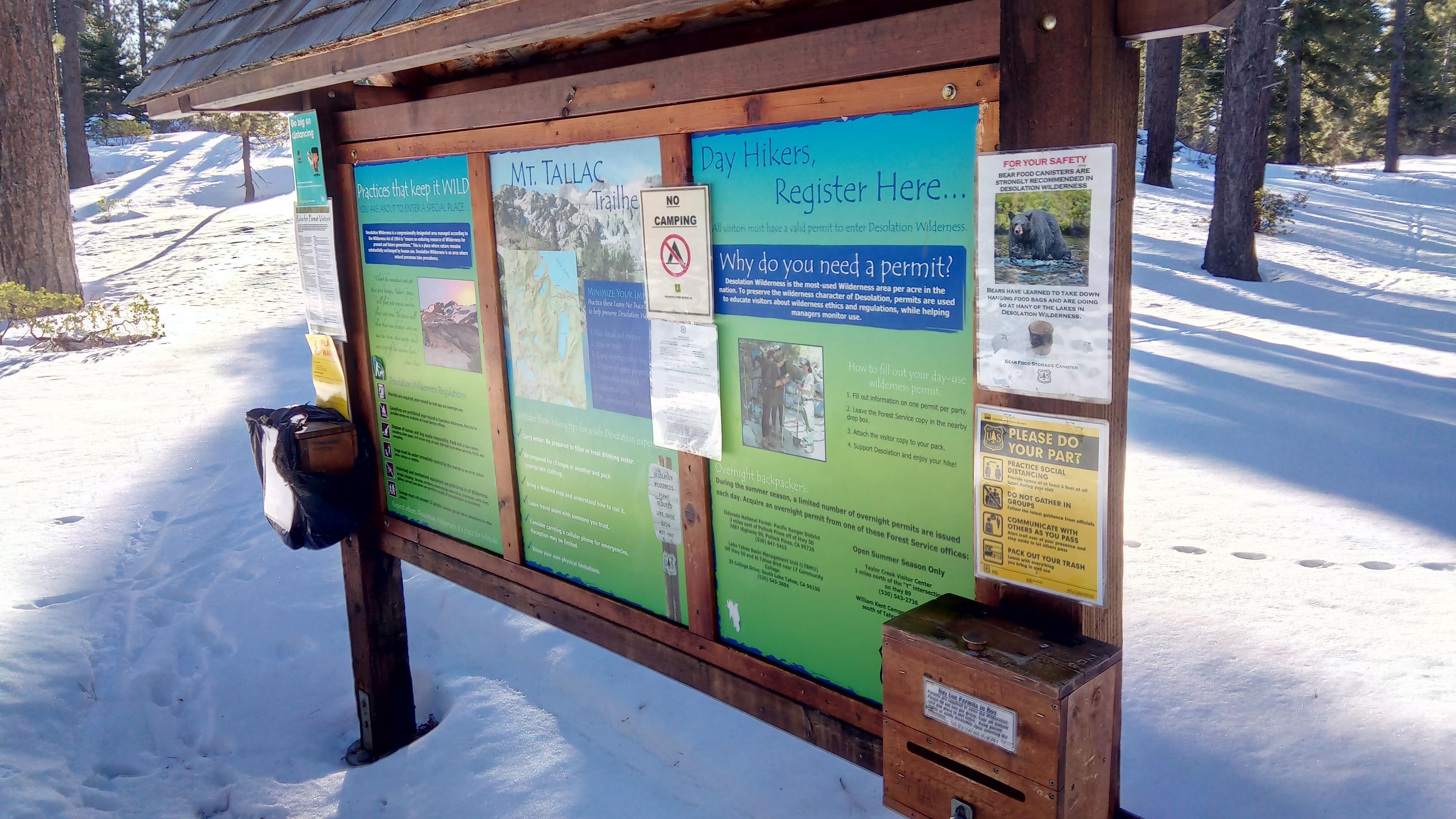 Information stand at the trailhead