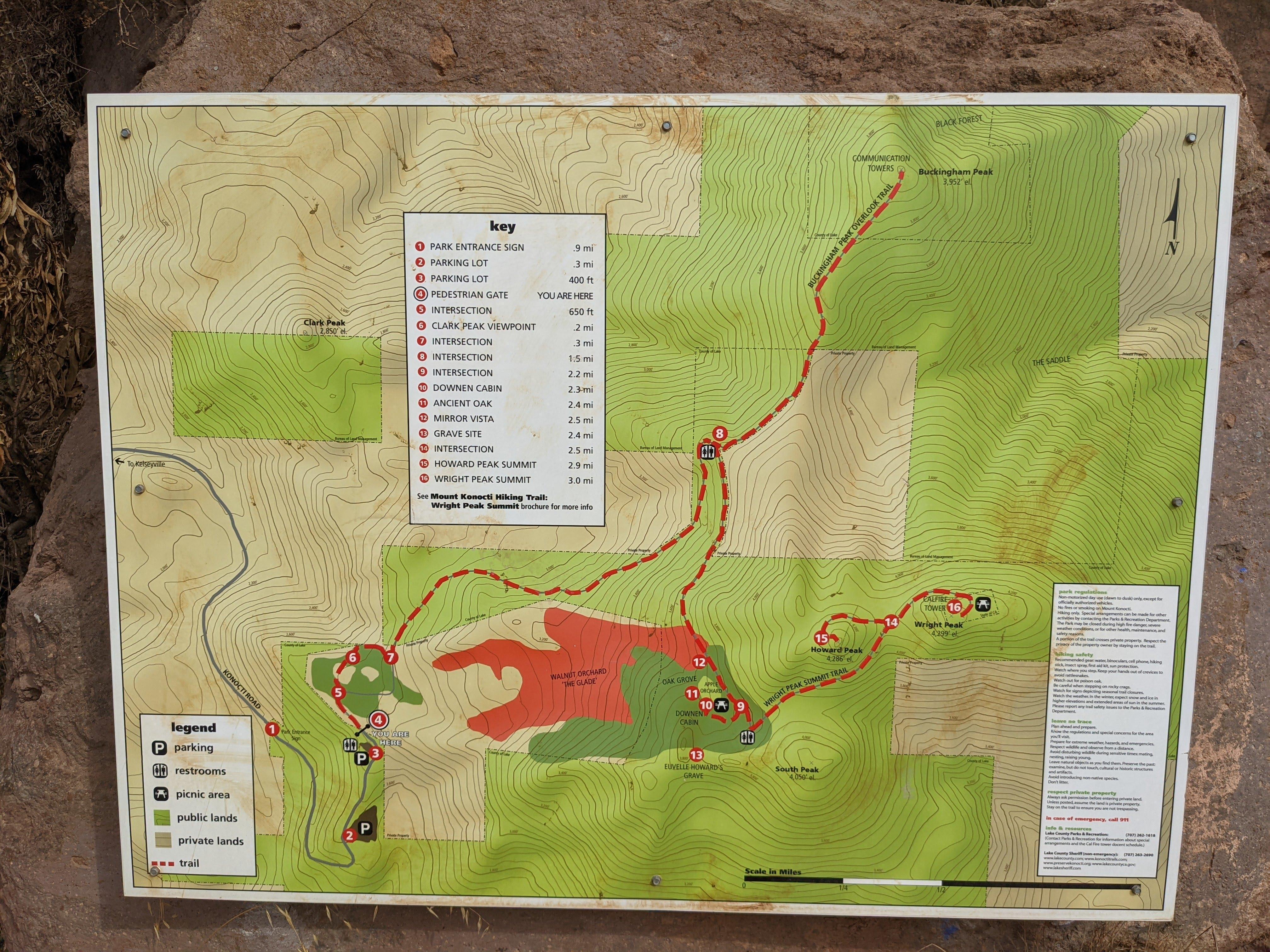Mt. Konocti county park map
