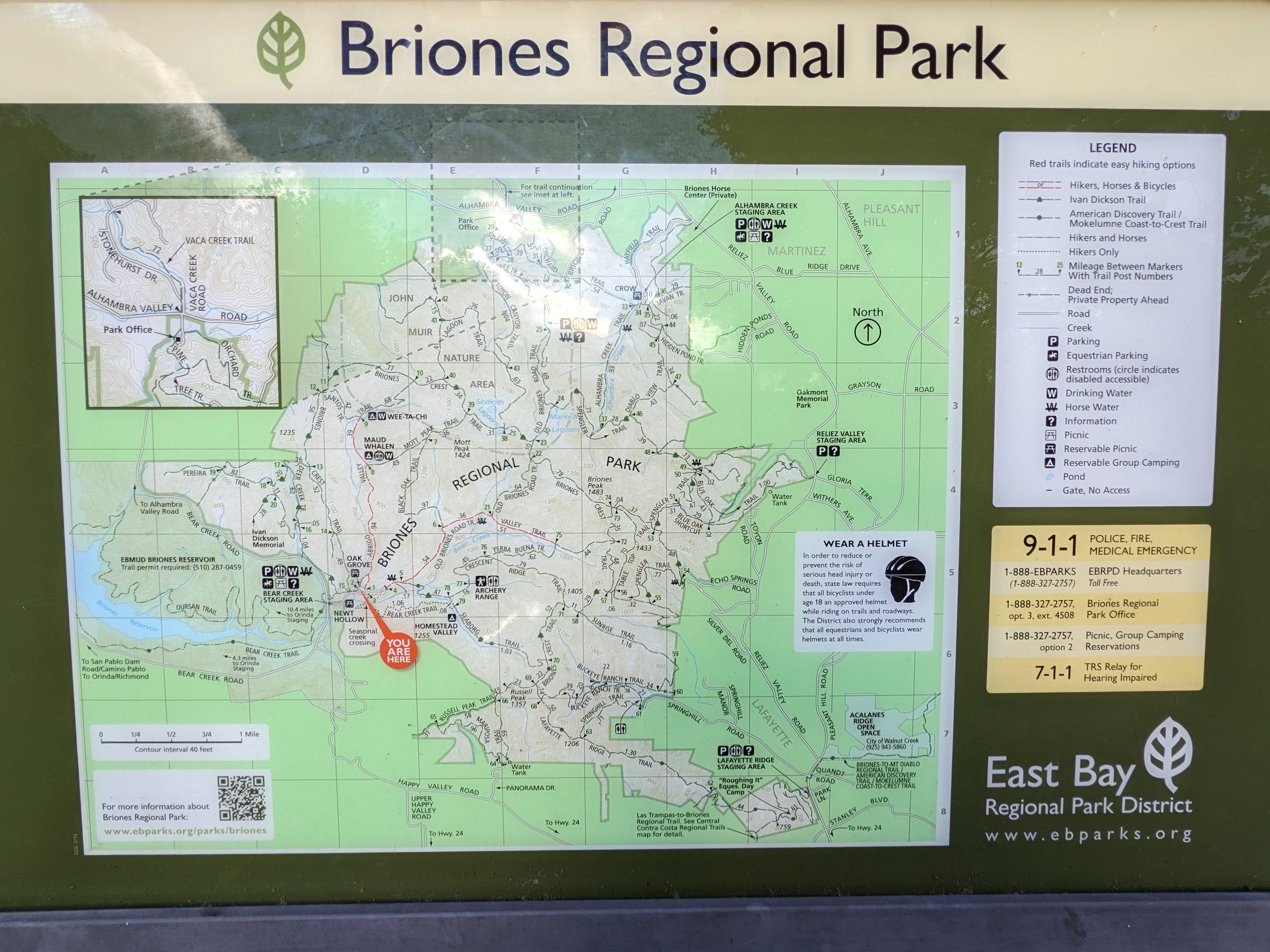 Briones State park map