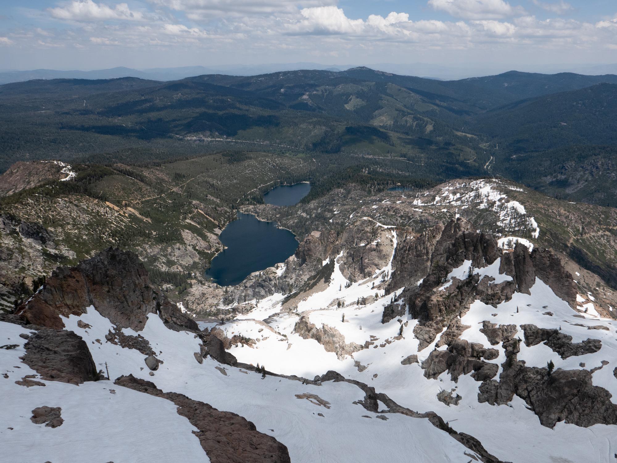 Upper and Lower Sardine lakes as seen from the lookout